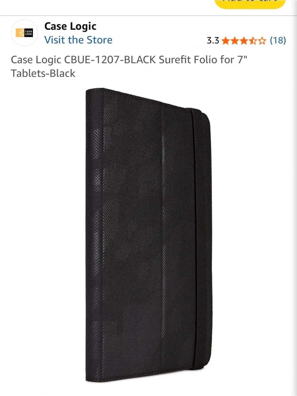 Black Folio Tablet Case for 7